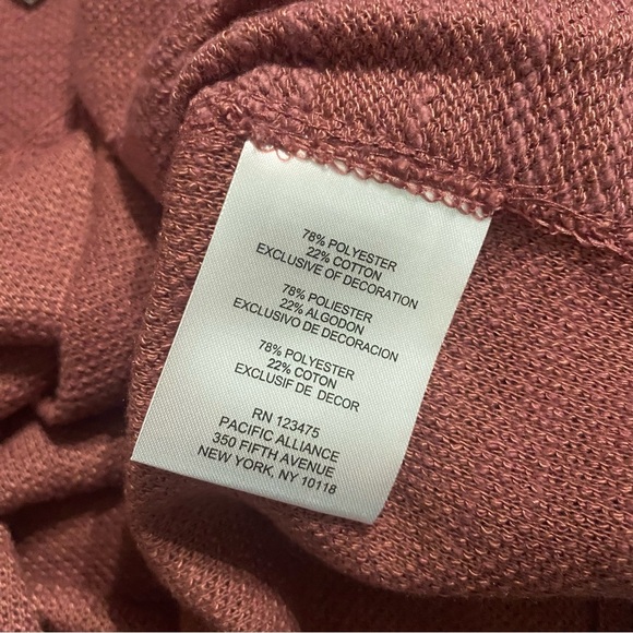 NWT Jones New York Rose Pink 3/4 Sleeve Tie Hem Textured Top - Picture 6 of 6